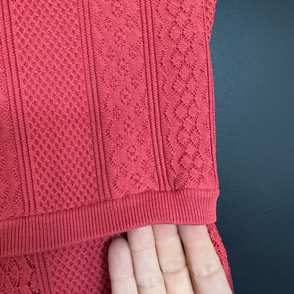 NWT | The Kooples | Red Knit Midi Dress with Cut Out Open Back - Picture 6 of 11